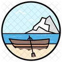 Summer Boat Canoeing Rafting Icon