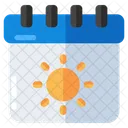 Summer Calendar Daybook Almanac Icon