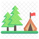 Summer Camp Tent Camping Icon