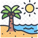 Summer Vacation Beach Icon