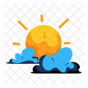 Cloudy Sun Summer Season Sunny Weather Icon