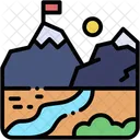 Summit Mountain Range Peak Icon