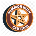 Summon Caution Pentagram Occult Icon