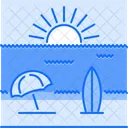 Sun Beach Umbrella Icon