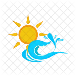 Sun and wave  Icon