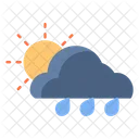 Sun Cloud And Rain Icon