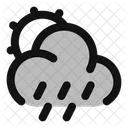 Sun Cloud Angled Rain Icon