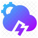 Sun Cloud Zap Icon