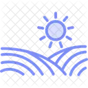 Sun Over Organic Field Sun Organic Icon