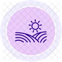 Sun Over Organic Field Sun Organic Icon