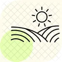 Sun Over Organic Field Sun Organic Icon