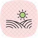 Sun Over Organic Field Sun Organic Icon