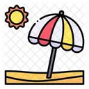 Beach Sun Umbrella Landscape Icon