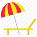 Sunbed Sun Umbrella Vacations Icon