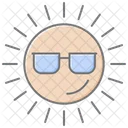 Sun With Sunglasses Lineal Color Icon Icon