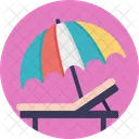 Beach Umbrella Chair Icon
