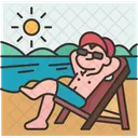 Sunbathe Relax Beach Icon