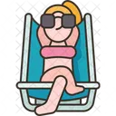 Sunbathing Chair Relaxation Icon