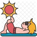 Sunbathing Summer Vacation Icon