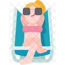 Sunbathing Chair Relaxation Icon