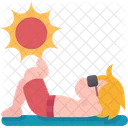 Sunbathing Summer Vacation Icon