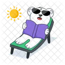 Sunbathing Chilling Bear Summer Bear Icon