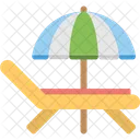 Sunbed Beach Umbrella Icon
