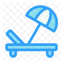 Sunbed Summer Umbrella Icon