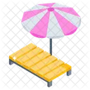 Sunbed Beach Lounger Tanning Bed Icon