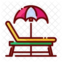 Sunbed Beach Bed Seaside Bed Icon