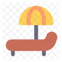 Sunbed Umbrella Lounger Icon
