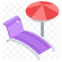 Sunbed Lounge Chair Tanning Bed Icon