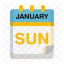 Sunday Time And Date Calendar Date Icon