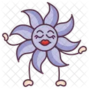 Sunflower Sleeping Expression Floral Character Icon