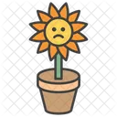 Sunflower Pot Flower Design Decorative Flower Icon