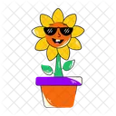 Sunflower Pot Flowerpot Plant Pot Symbol