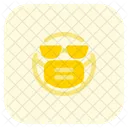선글라스 얼굴 마스크가 있는 이모티콘 이모티콘 아이콘