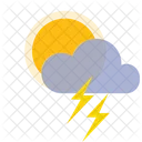 Sunny Hard Thunder Weather Cloud Icon