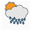 Sunny Rain Weather Sun Icon