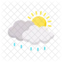 Sunny Rainy Showers Mixed Weather Icon