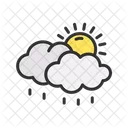 Sunny Rainy Showers Mixed Weather Icon