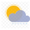 Sunny Snowy Weather Cloud Icon