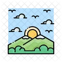 Sunrise Mountain Sun Icon