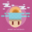 Sunset Beach Water Icon