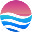 Sunset Logogram Shape Icon