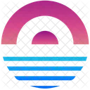 Sunset Logogram Shape Icon