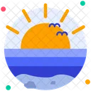 Sunset Sun Beach Icon