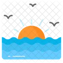 Sunset Sun Sea Icon