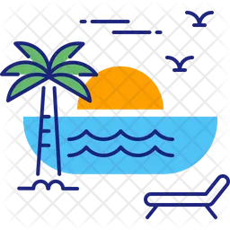 Sunset On Beach  Icon