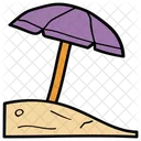 Beach Sunshade Umbrella Icon